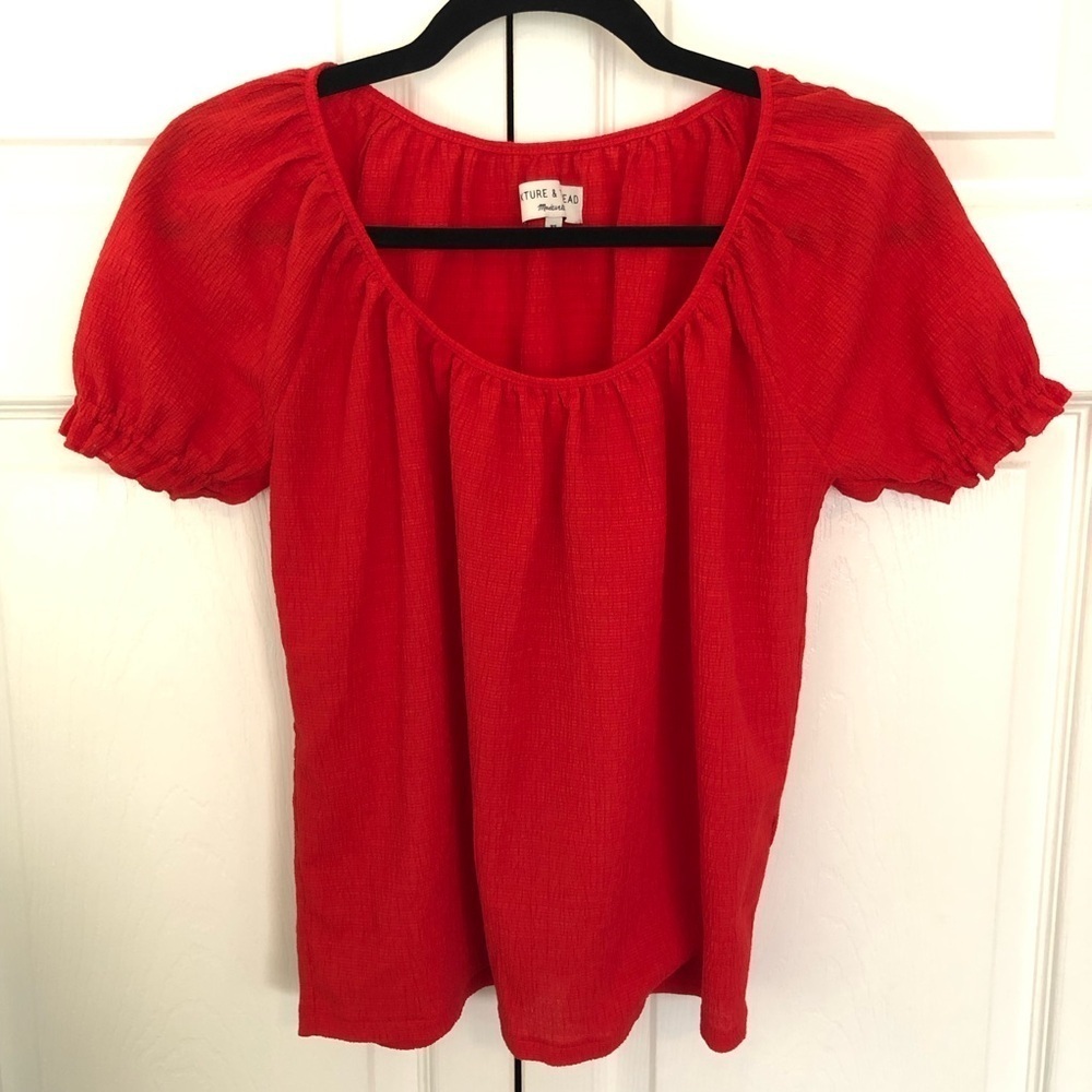 Red Texture and Thread Madewell Blouse Size XS